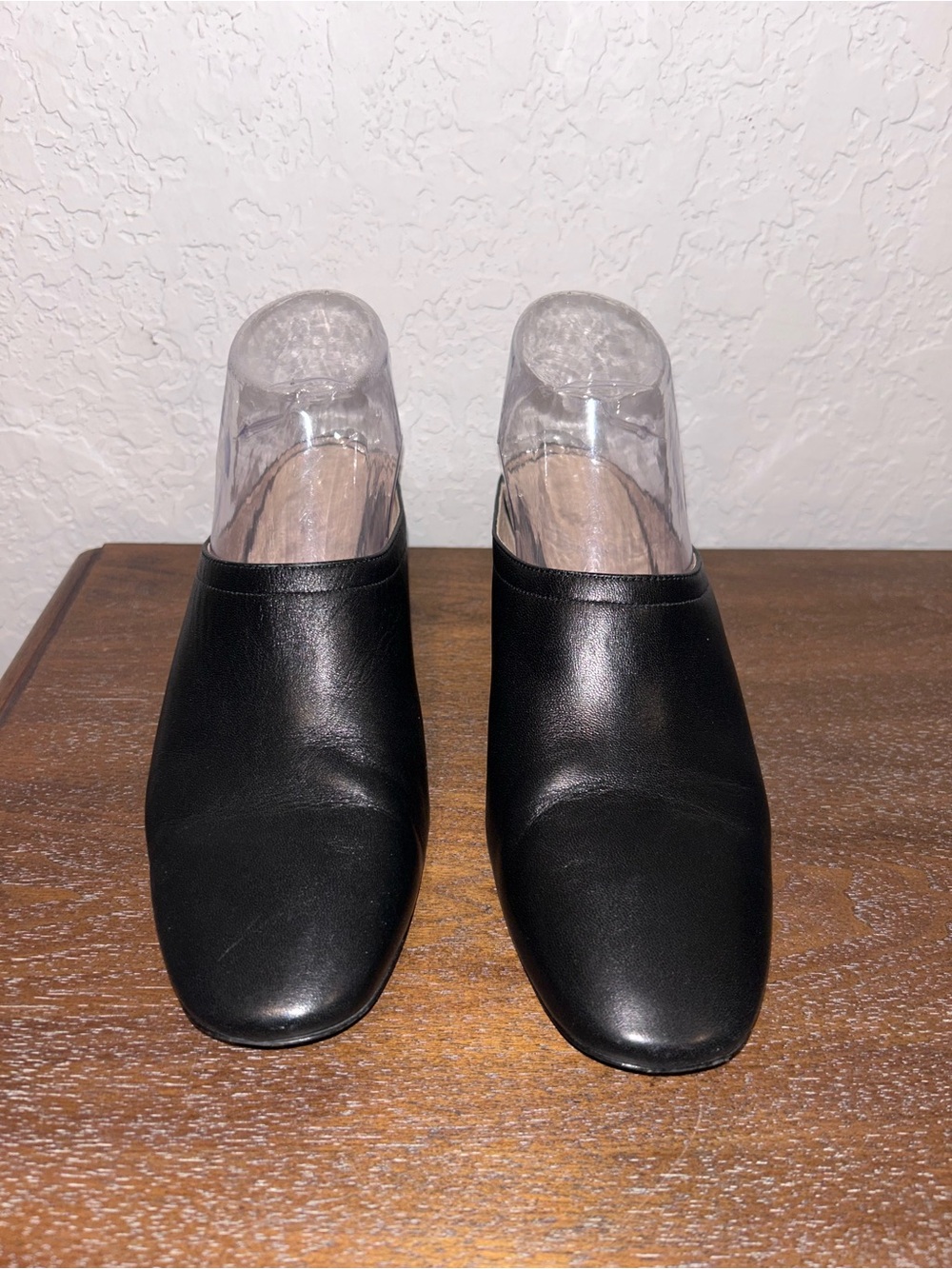 EVERLANE Leather Slip On Open Back Mule Block Heel Shoes - Picture 4 of 9